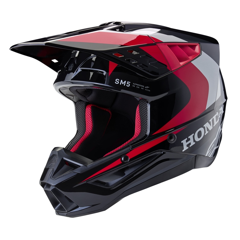 Alpinestars S-M5 Honda Motocross Helm Kollektion schwarz-rot-grau