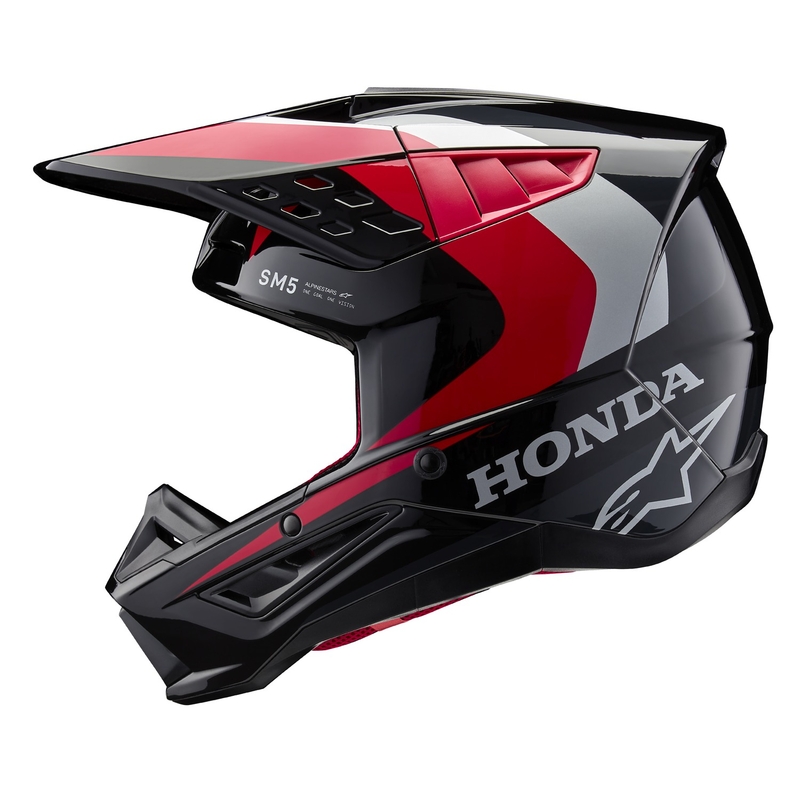 Alpinestars S-M5 Honda Motocross Helm Kollektion schwarz-rot-grau