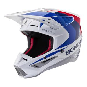 Alpinestars S-M5 Honda Motocross Helm 2024 Kollektion weiß-blau-rot