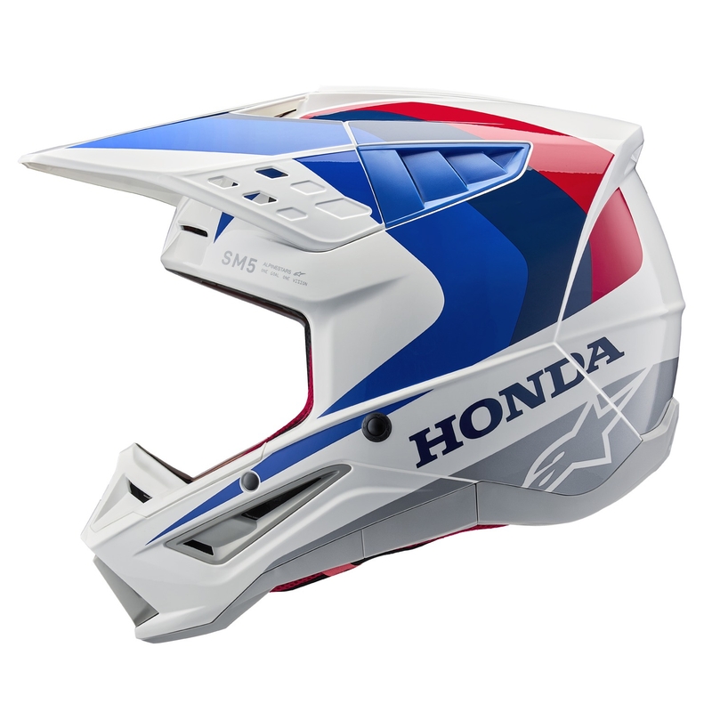 Alpinestars S-M5 Honda Motocross Helm Kollektion weiß-blau-rot