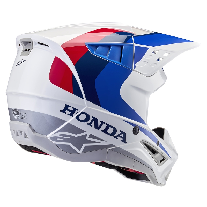 Alpinestars S-M5 Honda Motocross Helm Kollektion weiß-blau-rot