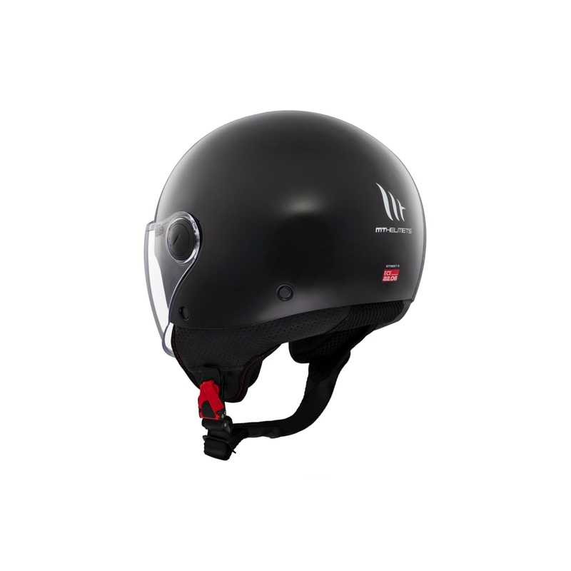 Offener Motorradhelm MT Street S, glänzend schwarz
