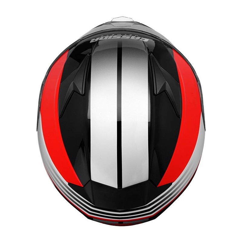 Motorradhelm Cassida Apex Jawa - rot-schwarz-grau