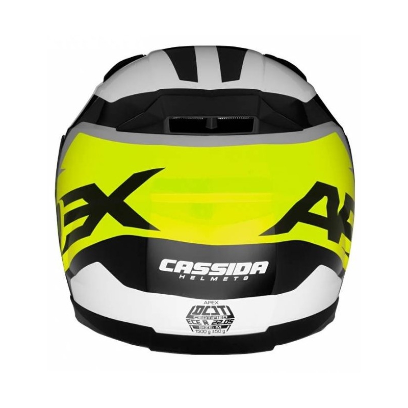 Motorradhelm Cassida Apex Contrast schwarz-weiß-grau-fluo gelb Ausverkauf