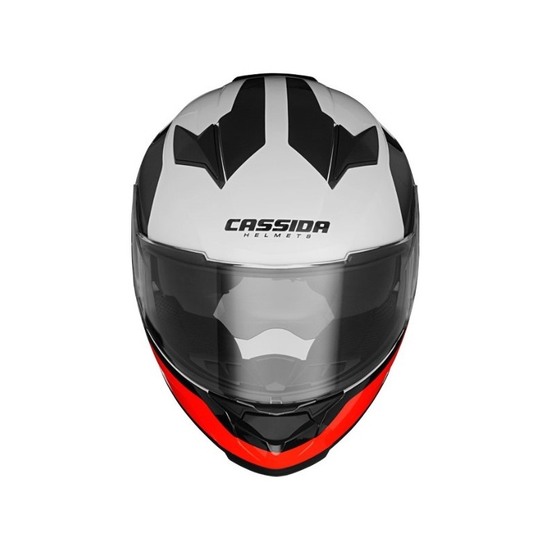 Cassida Apex Contrast schwarz-weiß-grau-fluorrot Motorradhelm