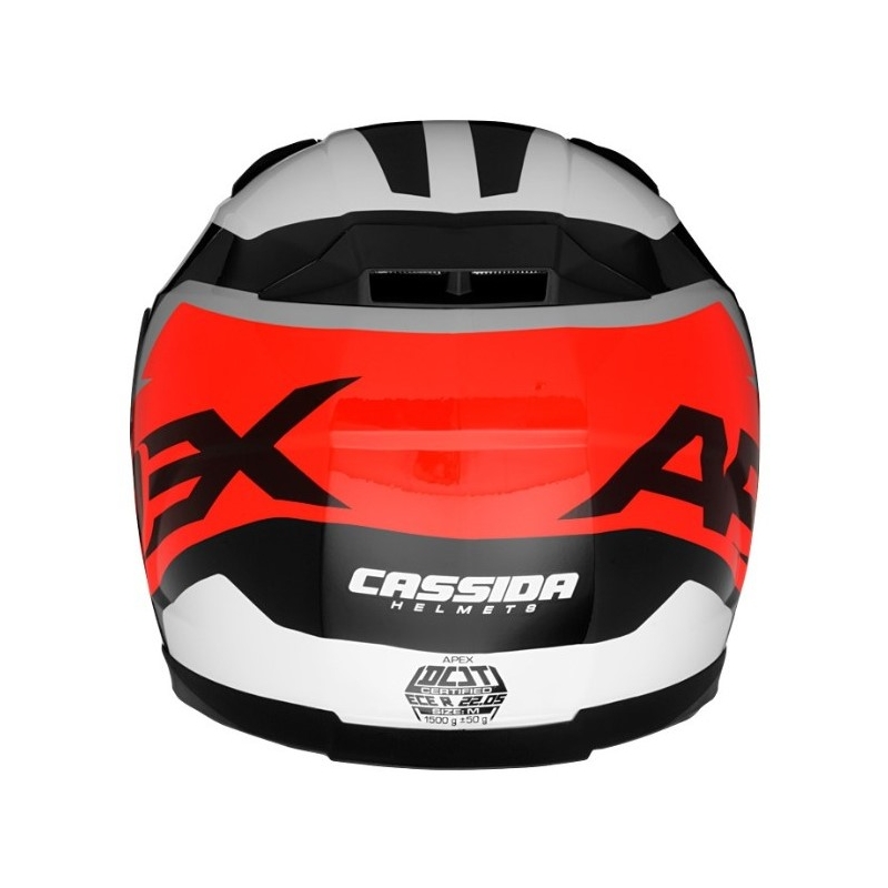 Cassida Apex Contrast schwarz-weiß-grau-fluorrot Motorradhelm