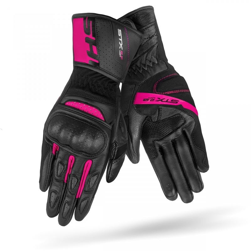 Damen-Motorradhandschuhe Shima STX 2.0 schwarz-rosa