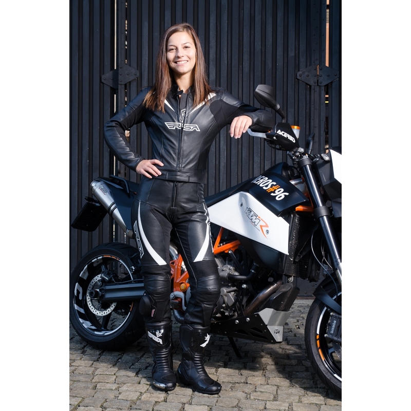 Damen RSA Destiny 2 Schwarz-Weiß-Motorradjacke Ausverkauf