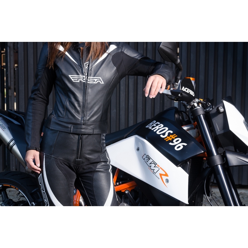Damen RSA Destiny 2 Schwarz-Weiß-Motorradjacke Ausverkauf