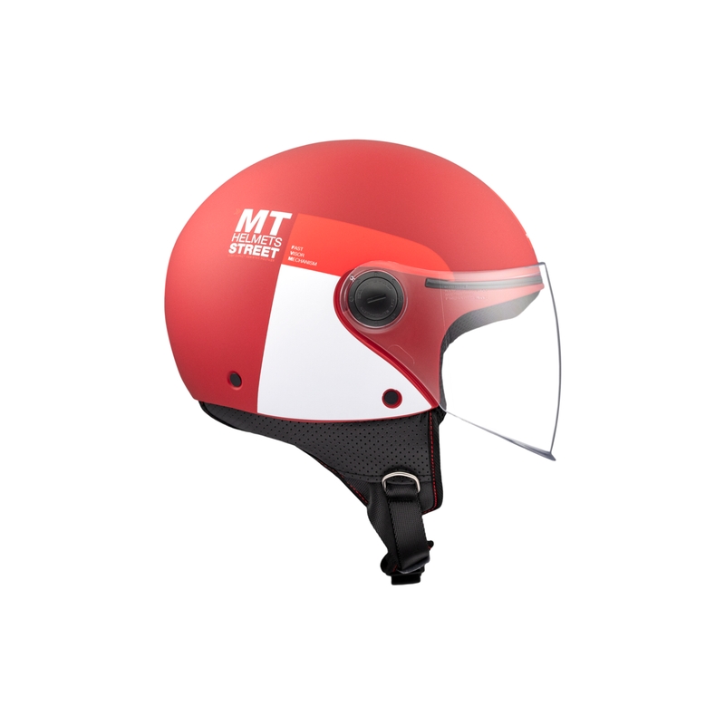 Offener Motorradhelm MT STREET INBOARD C5 matt rot-weiß