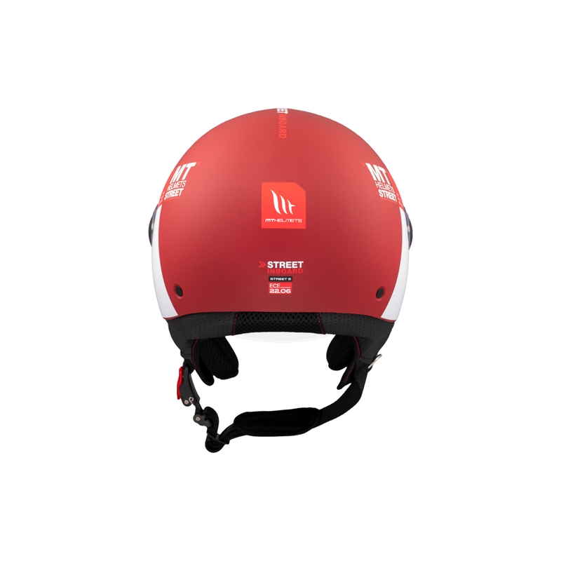 Offener Motorradhelm MT STREET INBOARD C5 matt rot-weiß