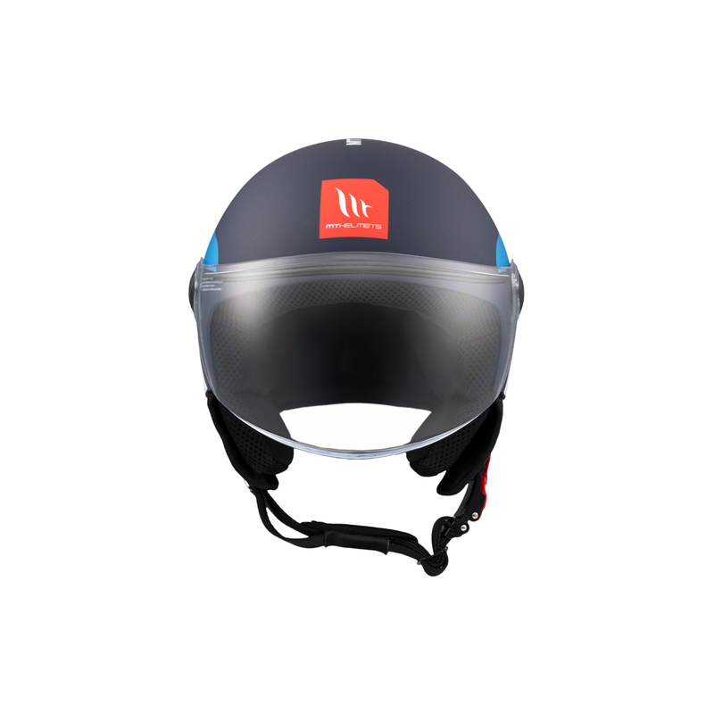 Offener Motorradhelm MT STREET INBOARD C7 mattblau-weiß