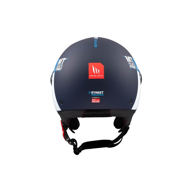 Offener Motorradhelm MT STREET INBOARD C7 mattblau-weiß
