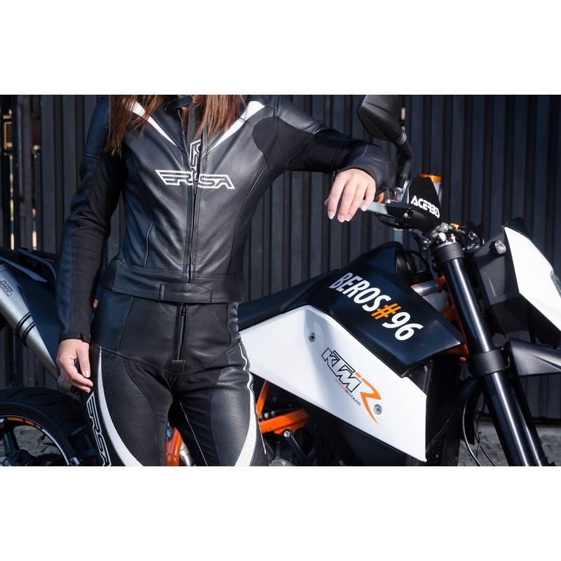 Damen RSA Destiny 2 Schwarz-Weiß Motorradhosen Ausverkauf