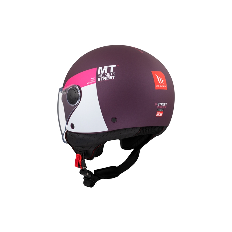 Offener Motorradhelm MT STREET INBOARD C8 matt lila-rosa