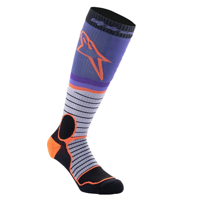 Alpinestars MX PRO Socken schwarz-grau-lila-orange