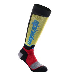 Alpinestars MX Plus 2024 Socken schwarz-rot fluo-gelb fluo-blau