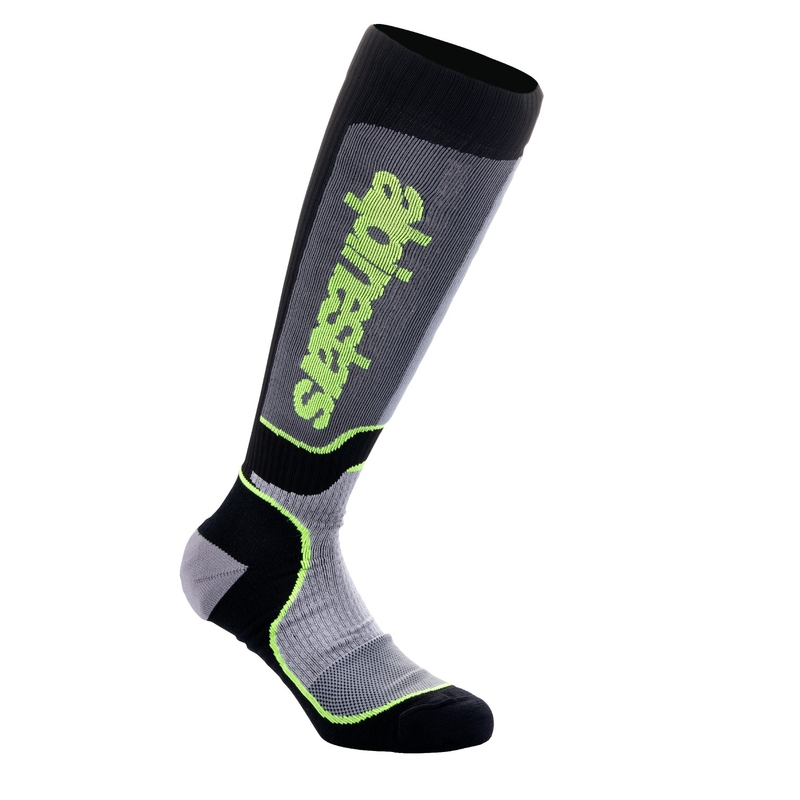 Alpinestars MX Plus Socken schwarz-grau-fluo gelb