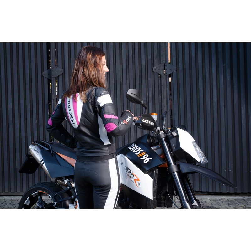 Damen Tschul 546 schwarz-weiß-rosa Jumpsuit Ausverkauf