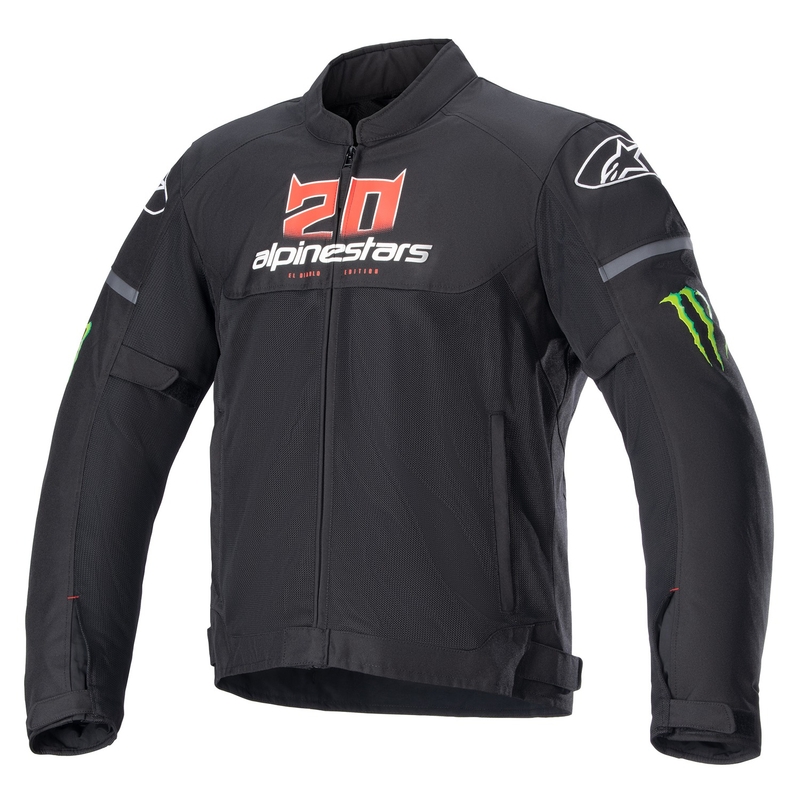 Motorradjacke Alpinestars T-SPS Air Monster FQ20 2024 Schwarz-Rot-Weiß-Grün