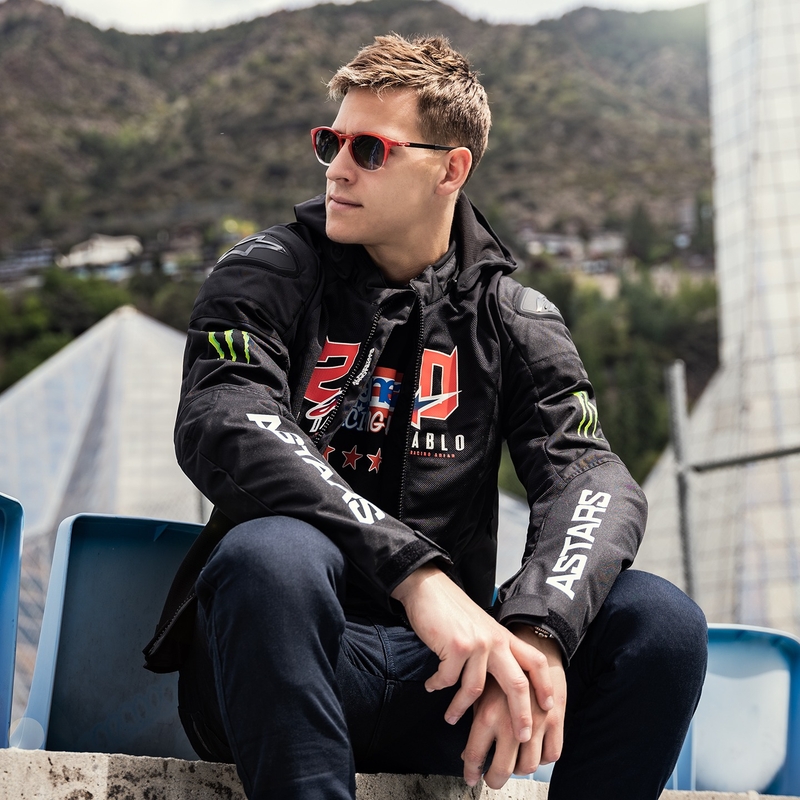 Alpinestars Zaca Air Monster FQ20 Motorradjacke Schwarz-Rot-Blau-Weiß-Grün