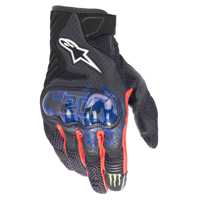 Alpinestars SMX-1 Air 2 Monster FQ20 Motorradhandschuhe Schwarz-Rot-Blau-Weiß-Grün