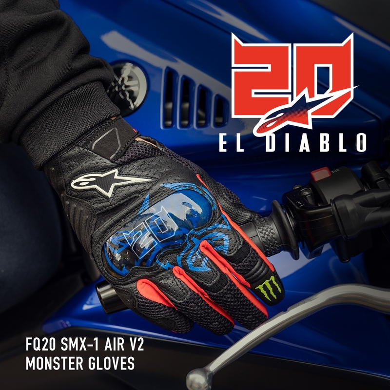 Alpinestars SMX-1 Air 2 Monster FQ20 Motorradhandschuhe Schwarz-Rot-Blau-Weiß-Grün