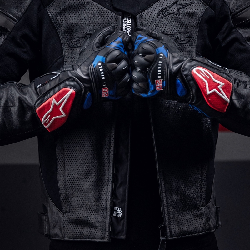 Alpinestars SP-8 3 Monster FQ20 Motorradhandschuhe schwarz-rot-blau-weiß