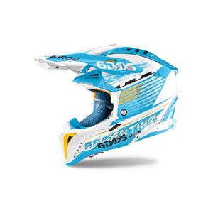 Airoh Aviator 3 Six Days Argentina Motocross-Helm, glänzendes Blau