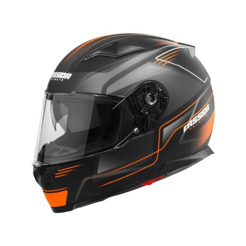 Cassida Apex Fusion Schwarz-Orange-Weiß Motorradhelm Ausverkauf