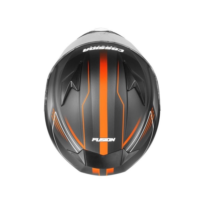 Cassida Apex Fusion Schwarz-Orange-Weiß Motorradhelm Ausverkauf