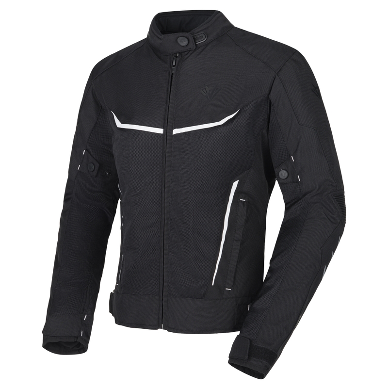 RSA Runway Schwarz-Weiß-Motorradjacke für Frauen - II. jakost