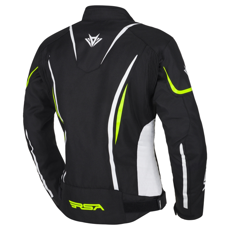 Damen-Motorradjacke RSA Wasp schwarz-weiß-fluogelb