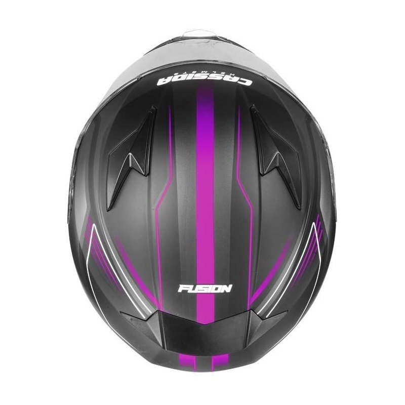 Cassida Apex Fusion Schwarz-Pink-Weiß Motorradhelm