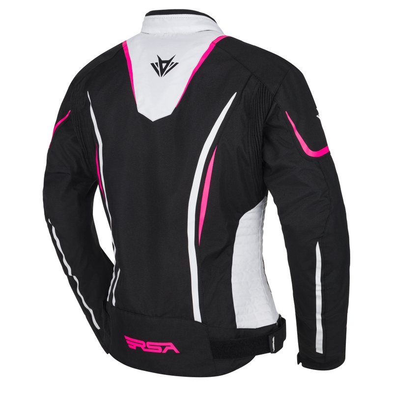 RSA Wasp Damen-Motorradjacke weiß-schwarz-rosa