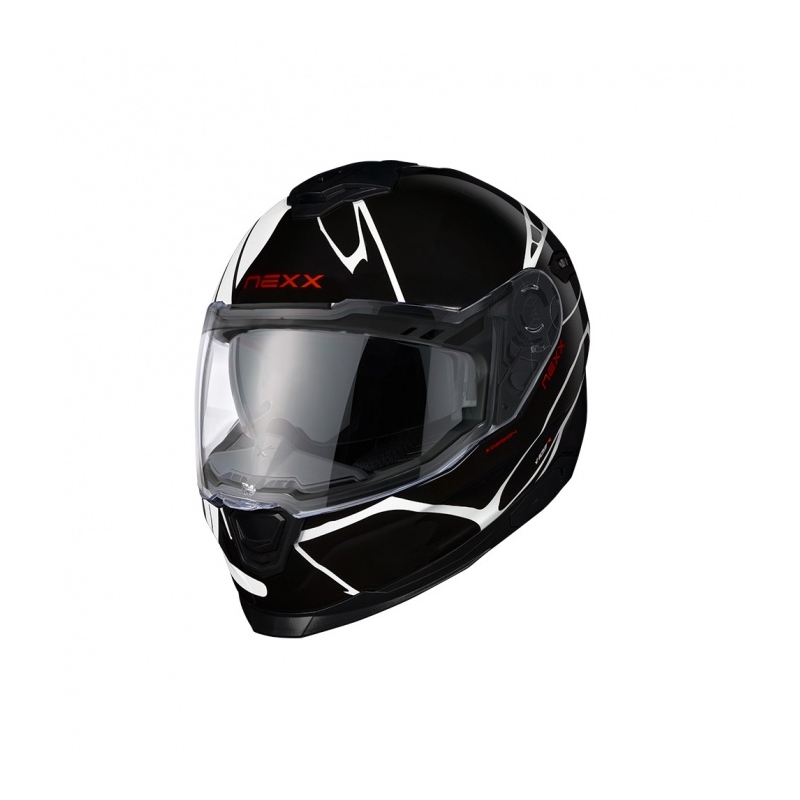 Integrierter Motorradhelm Nexx Y.100 B-SIDE schwarz-weiß Ausverkauf