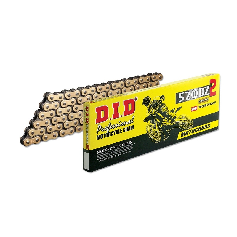 Motocross chain D.I.D Chain 520DZ2 SDH 114 L golden/schwarz
