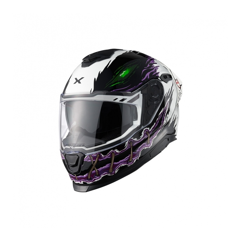 Integrierter Motorradhelm Nexx Y.100R Night Rider weiß