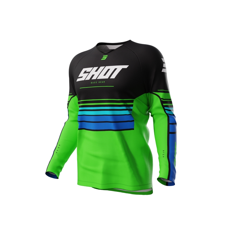 Kinder-Motocross-Trikot Shot Peak grün Ausverkauf