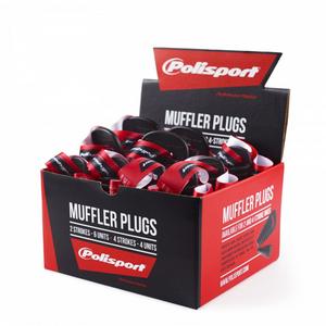 Muffler plugs POLISPORT 2 strokes (4 units) + 4 strokes (6 units) schwarz