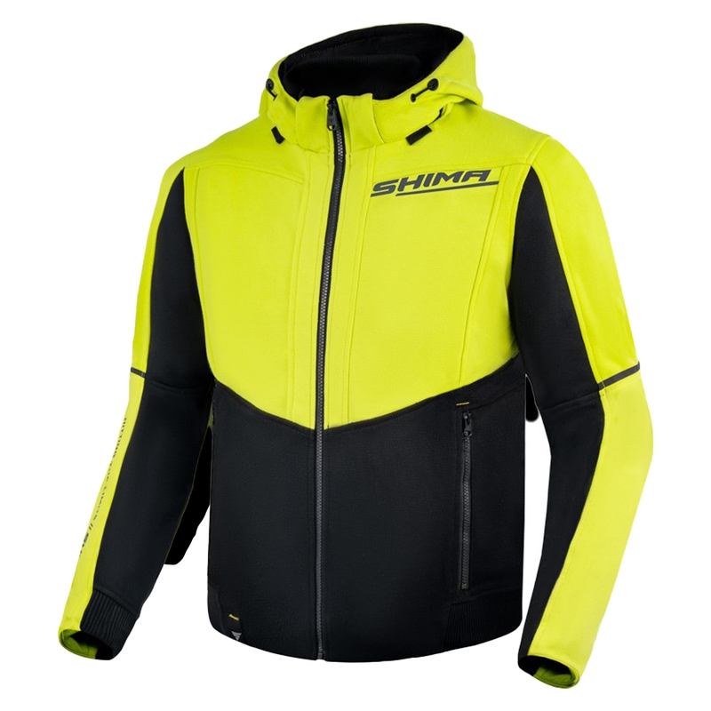 Motorrad-Kapuzenpullover Shima Daybreaker fluo gelb-schwarz