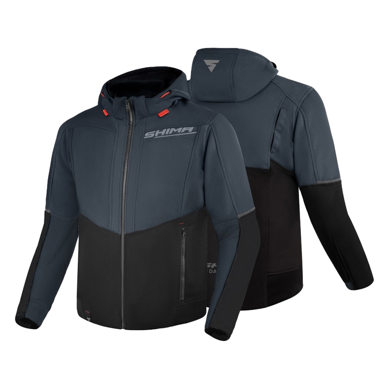 Shima Daybreaker grau-schwarzer Motorrad-Kapuzenpullover