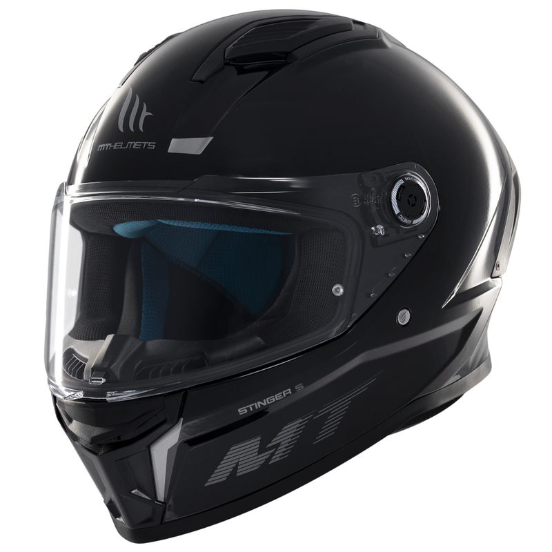 Integrierter Motorradhelm MT Stinger 2 Solid schwarz glänzend