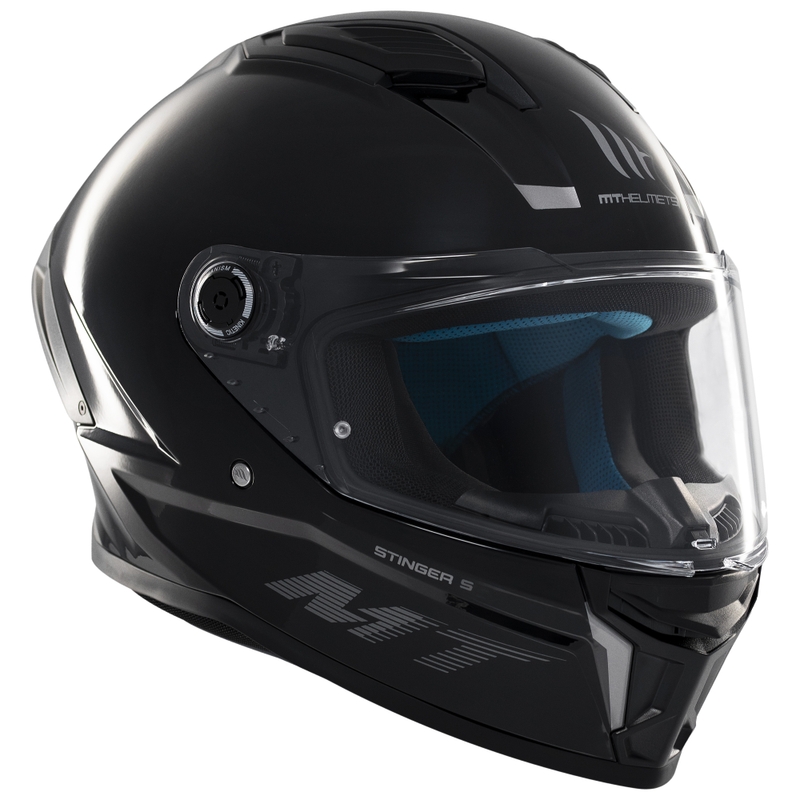 Integrierter Motorradhelm MT Stinger 2 Solid schwarz glänzend