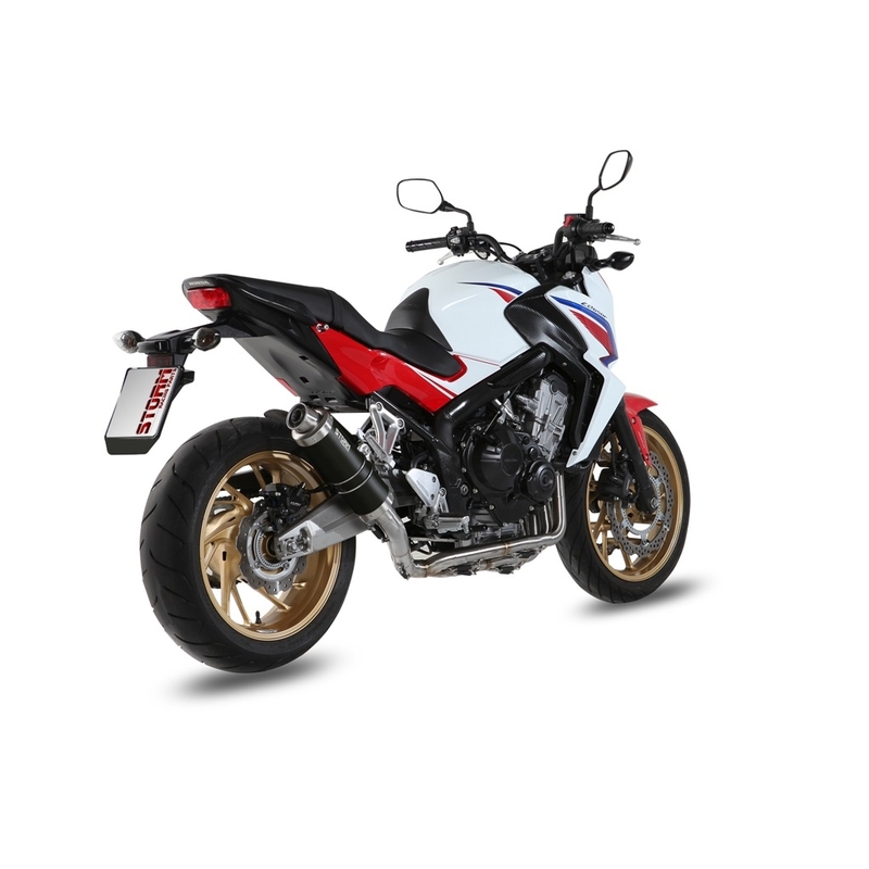 Auspuff komplett 4x2x1 STORM GP Steel black für HONDA CB 650 F / FA 2014-2020