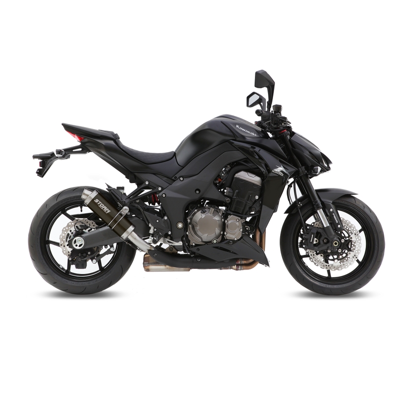 2 Auspuffendstücke STORM GP Steel black für KAWASAKI Z 1000 2014-2020