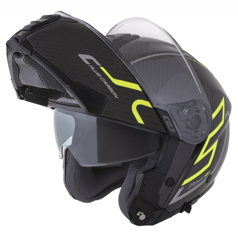 Klapphelm Cassida Modulo 2.1 Plus Carbon fluo gelb-silber-schwarz