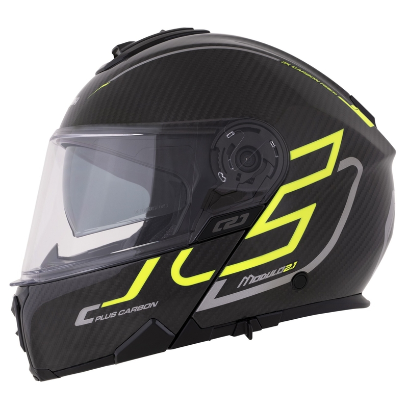 Klapphelm Cassida Modulo 2.1 Plus Carbon fluo gelb-silber-schwarz