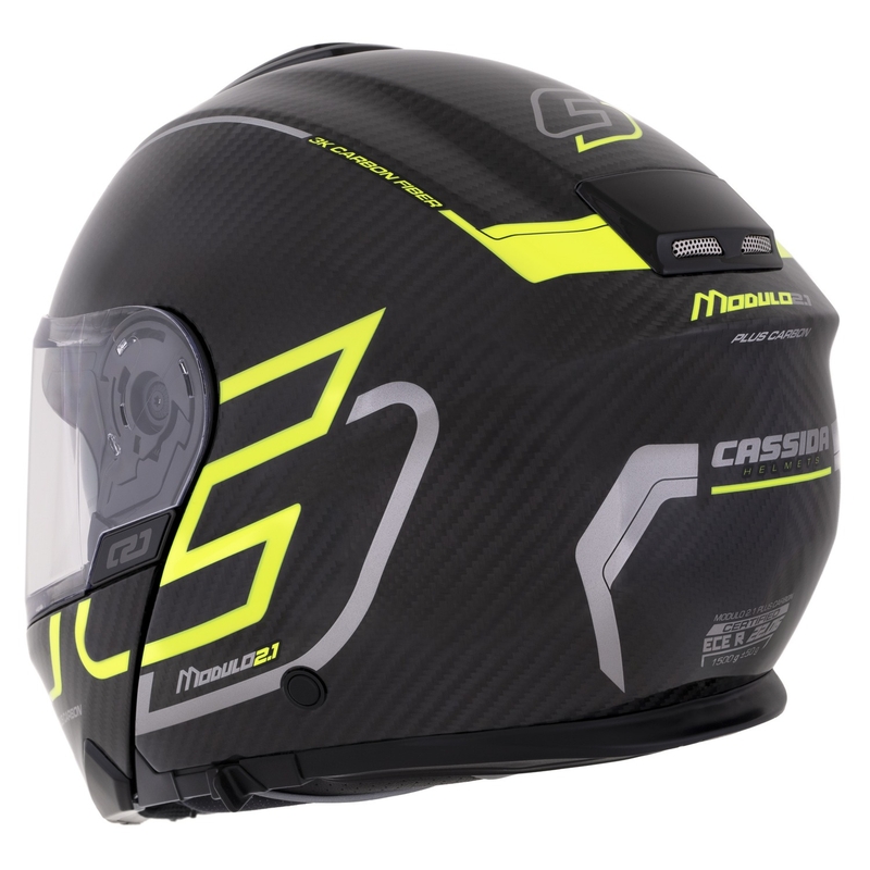 Klapphelm Cassida Modulo 2.1 Plus Carbon fluo gelb-silber-schwarz