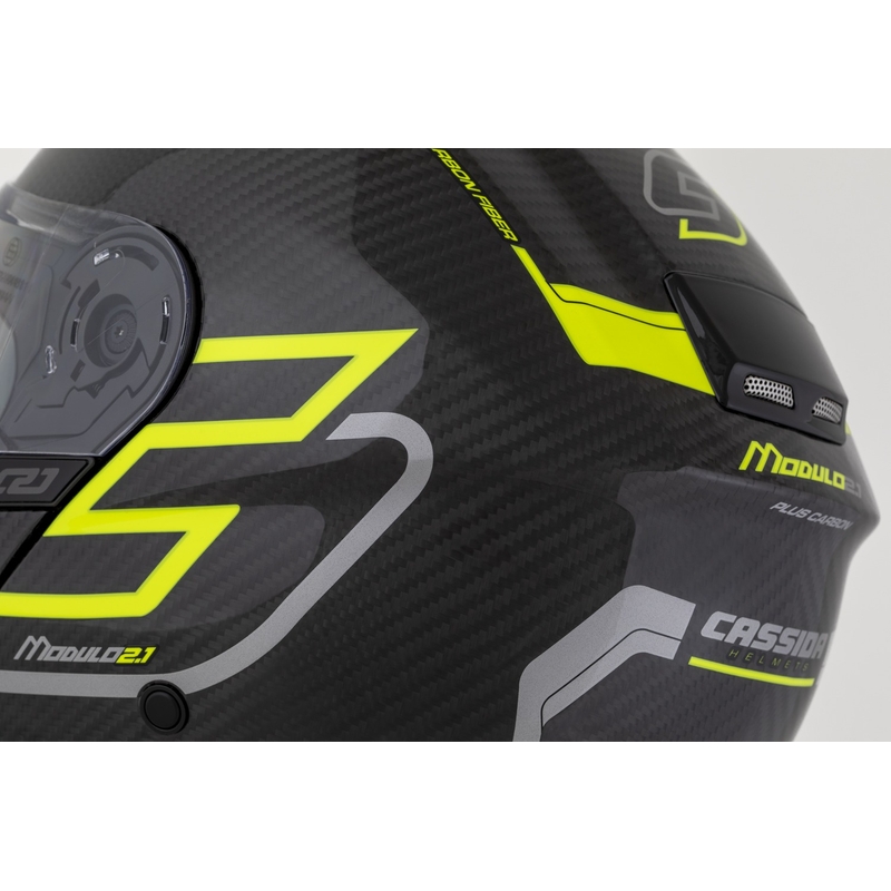 Klapphelm Cassida Modulo 2.1 Plus Carbon fluo gelb-silber-schwarz